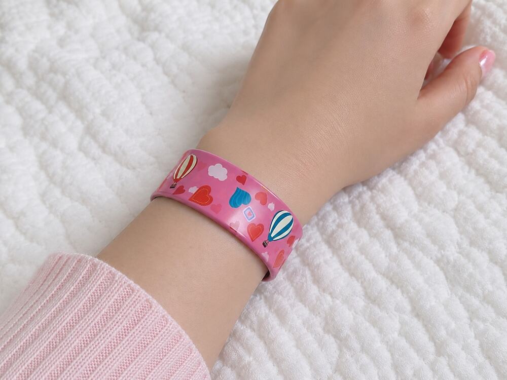 Slap Band Slap Bracelet Vinyl Coated Pink Sky Balloons